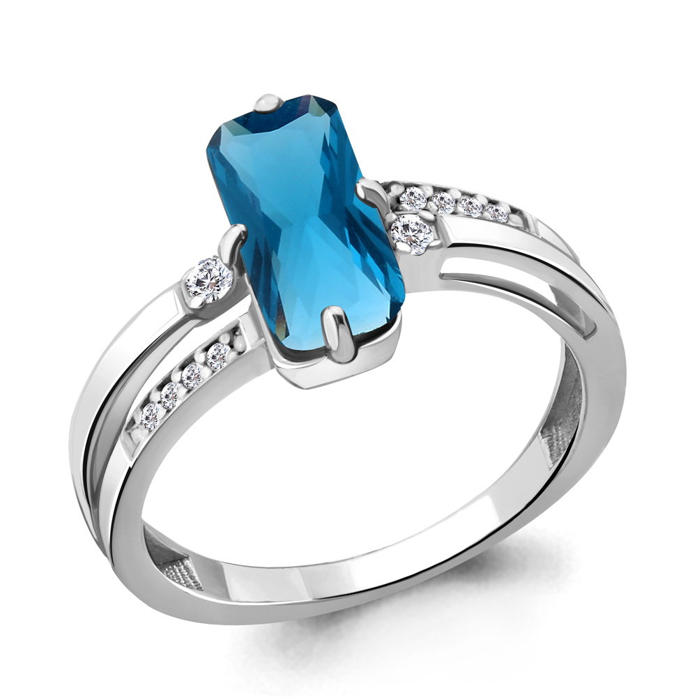 

Кольцо из серебра с фианитом Aquamarine Aquamarine 6914193А_925_р р, 6914193А_925_р