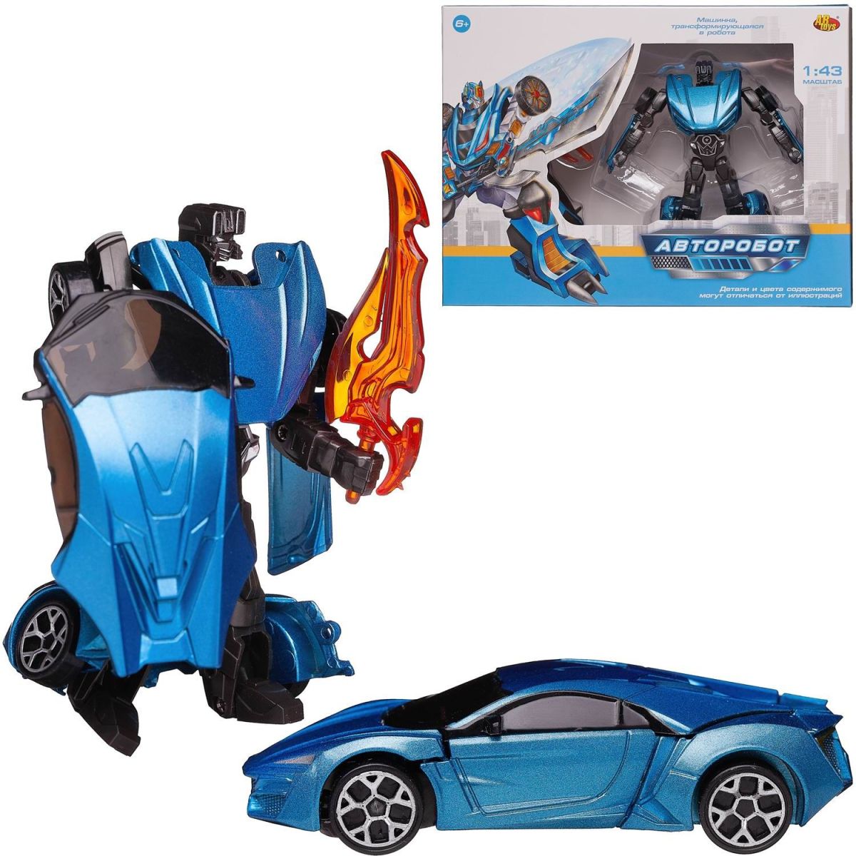 

Робот-трансформер ABtoys Авторобот голубой, 1:43