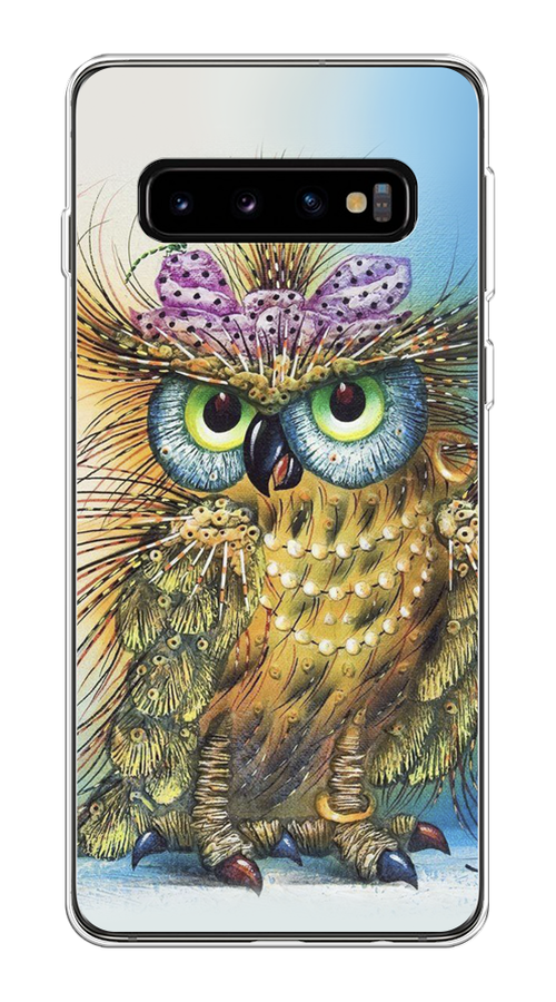 

Чехол на Samsung Galaxy S10 Plus "Модная сова", Коричневый;голубой, 27150-1
