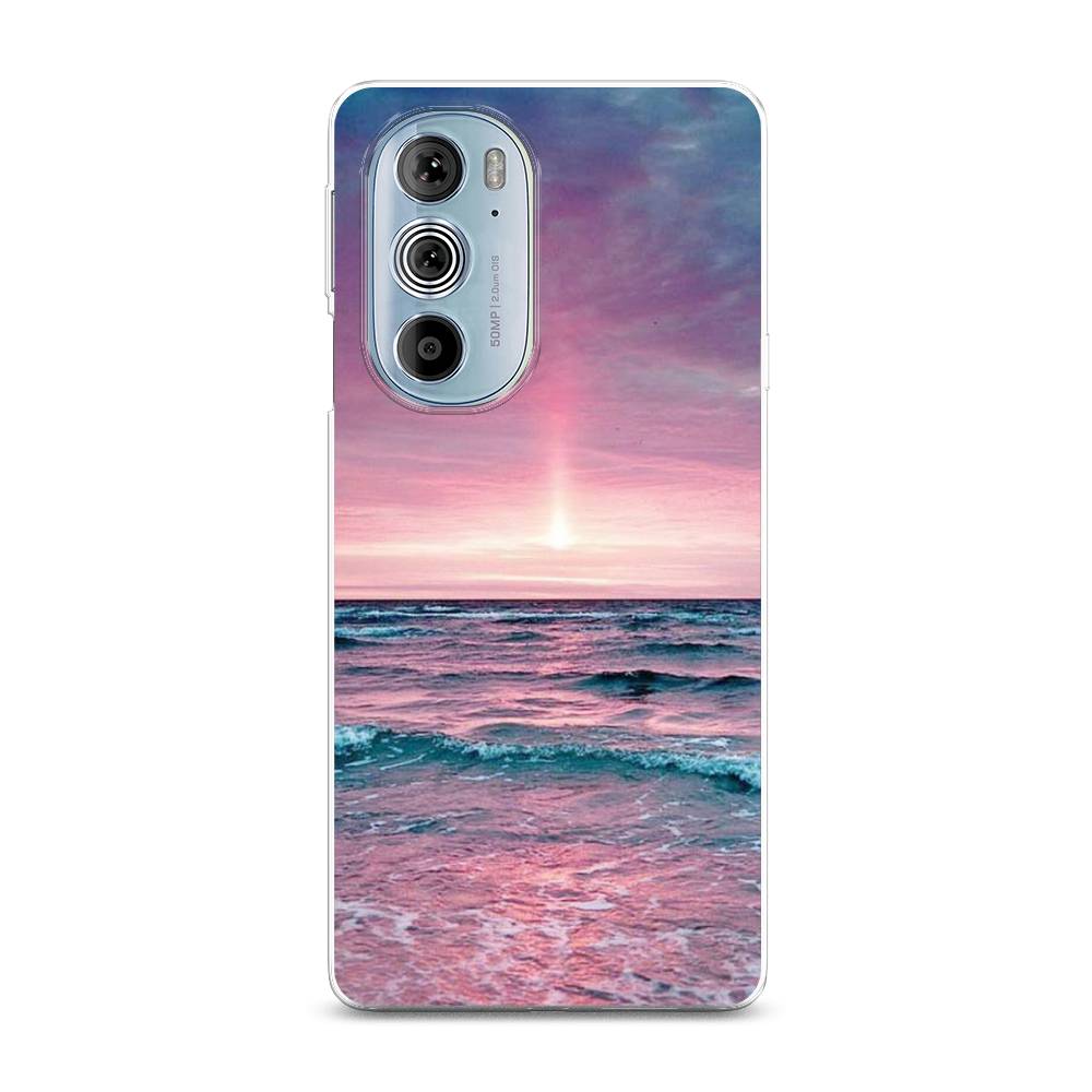 

Чехол на Motorola Edge 30 Pro "Восход 3", Розовый;голубой, 243350-2