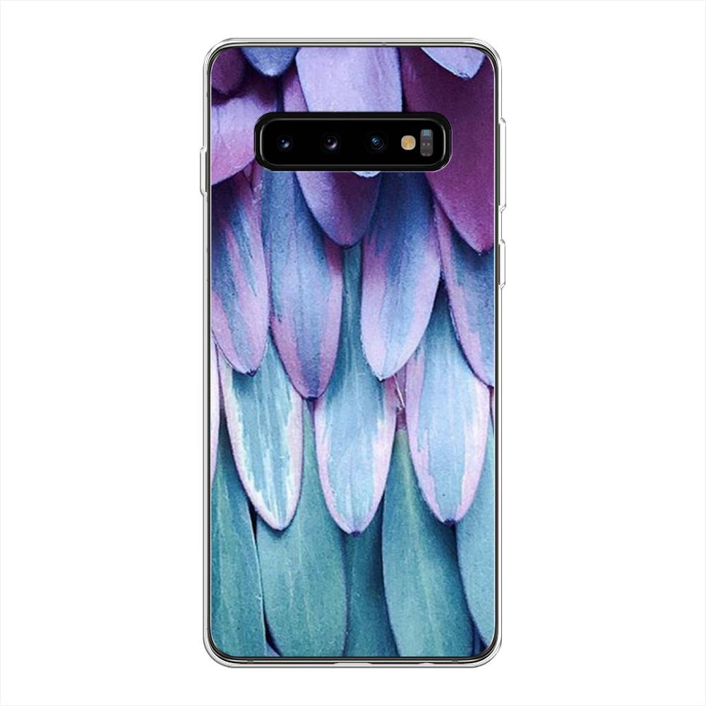 

Чехол на Samsung Galaxy S10 Plus "Синее перо", Фиолетовый;голубой, 27150-3