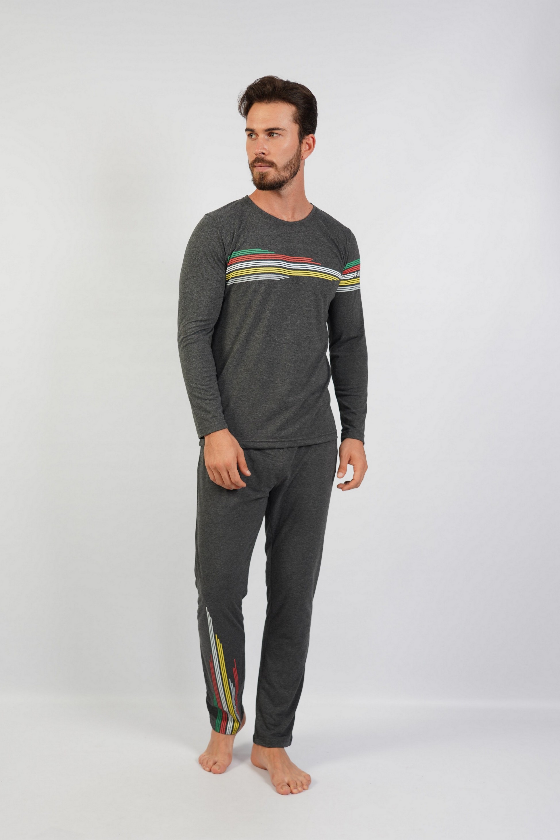 

Пижама мужская VIENETTA 104048 серая 3XL, Серый, 104048