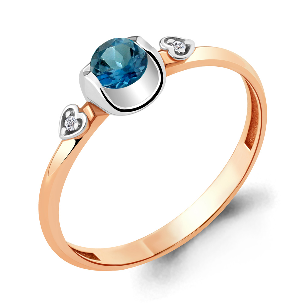 

Кольцо из серебра с топазом\фианитом Aquamarine Aquamarine 6912608А_925_з р, 6912608А_925_з