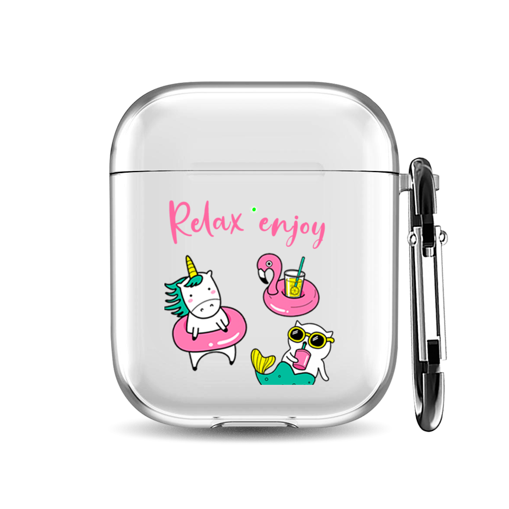

Силиконовый чехол для наушников Airpods 1/2 "Relax enjoy", AIPC-410-9A-1