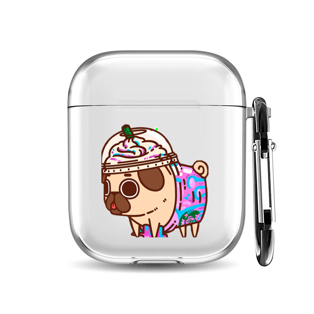

Силиконовый чехол для наушников Airpods 1/2 "Мопс старбакс", AIPC-410-9A-1