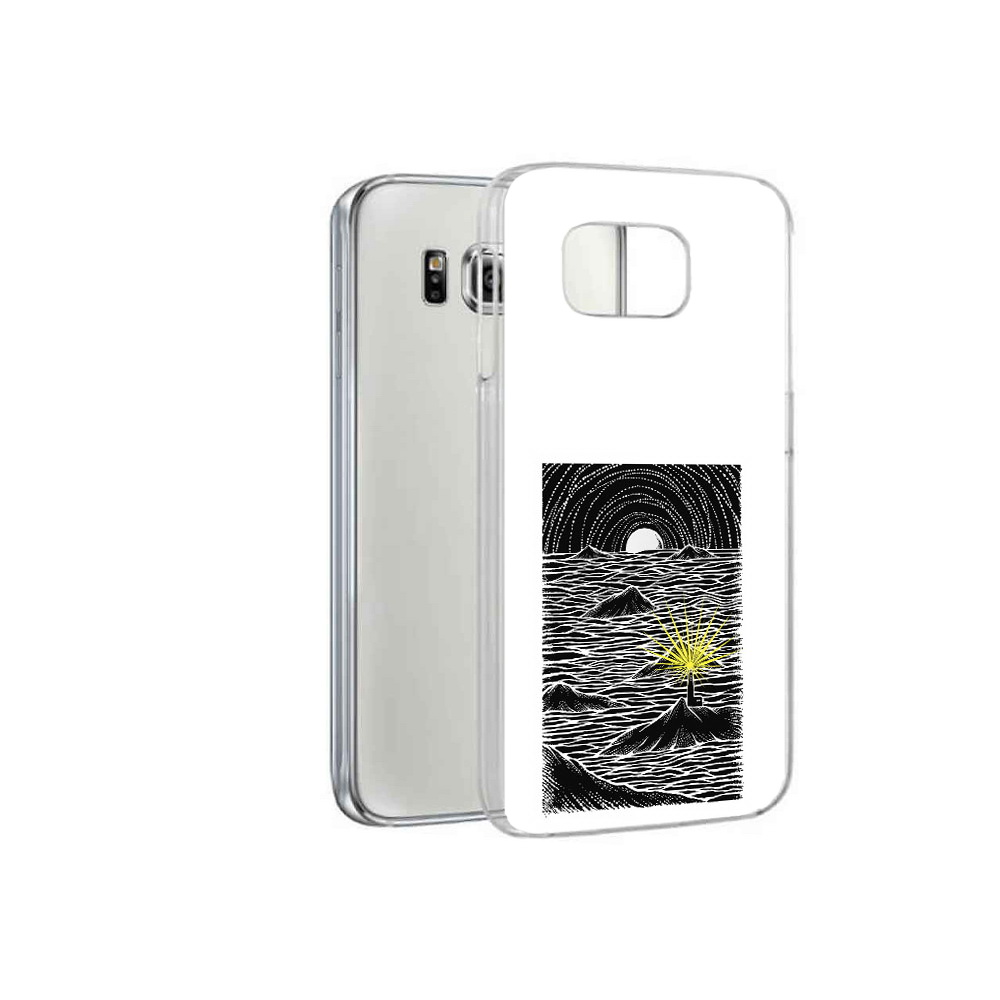 

Чехол MyPads Tocco для Samsung Galaxy S6 маяк в черно белом море (PT12300.506.460), Прозрачный, Tocco