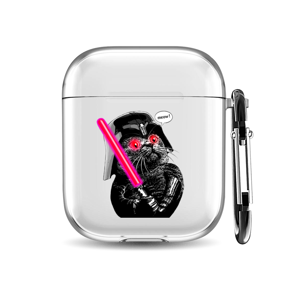

Силиконовый чехол для наушников Airpods 1/2 "Кот Дарт Вейдер", AIPC-410-9A-1