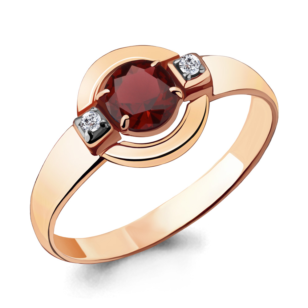 

Кольцо из серебра с гранатом Aquamarine Aquamarine 6912303А_925_з р, 6912303А_925_з