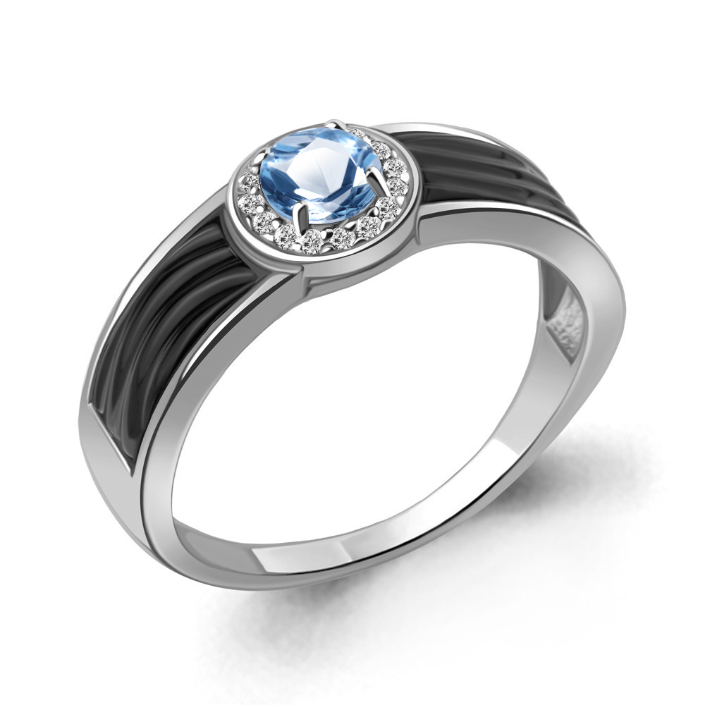 

Кольцо из серебра с топазом\фианитом Aquamarine Aquamarine 6911805А_925_р р. 18,5, 6911805А_925_р
