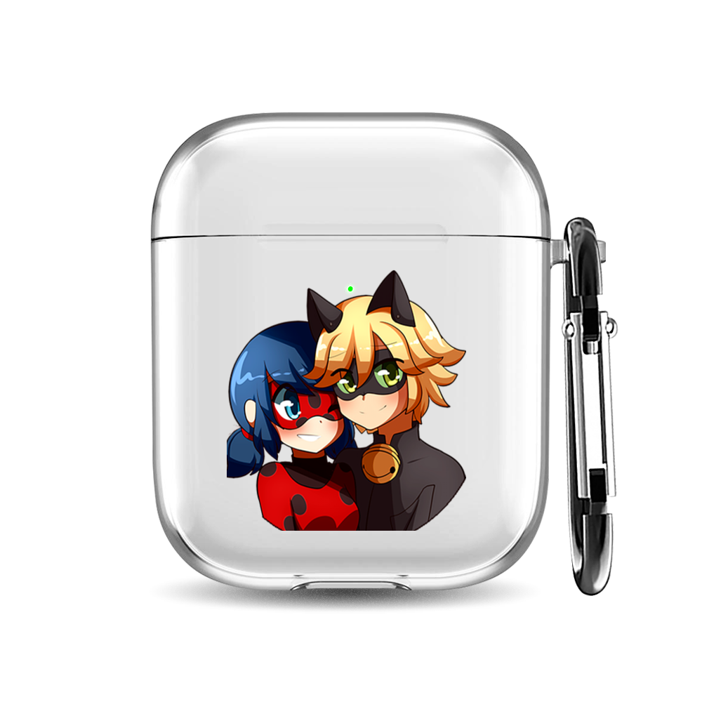 

Силиконовый чехол для наушников Airpods 1/2 "Ladybug and Chat Noir anime", AIPC-410-9A-1