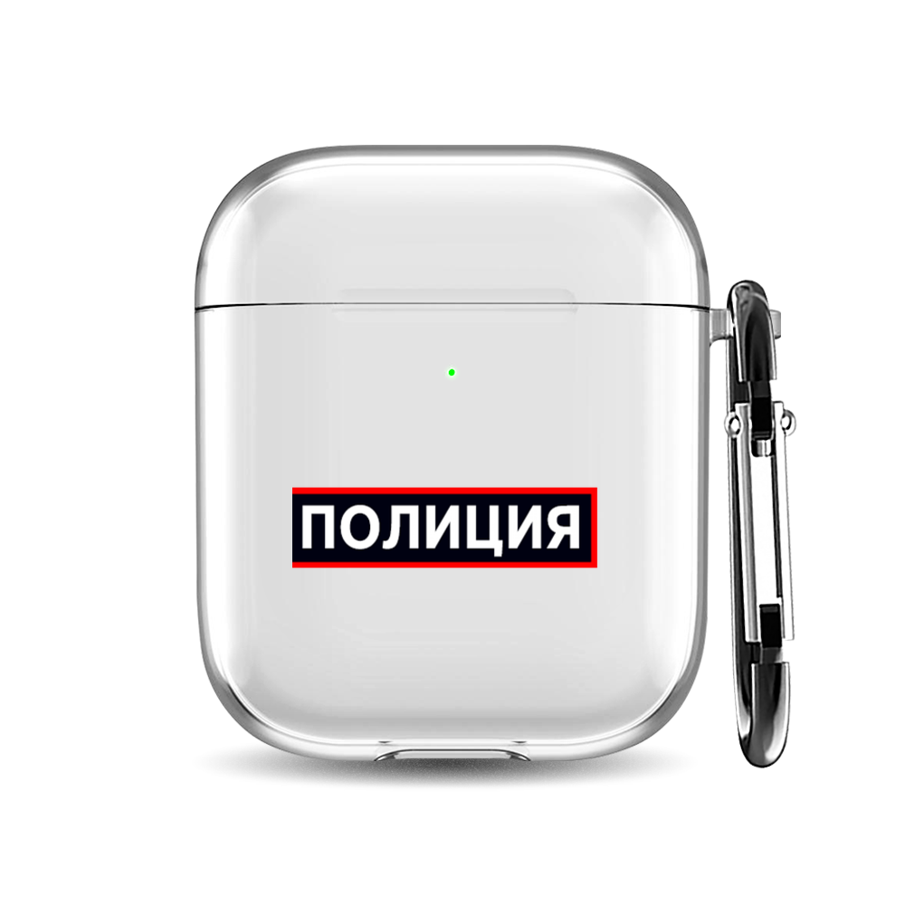 

Силиконовый чехол для наушников Airpods 1/2 "Police vector logo", AIPC-410-9A-1