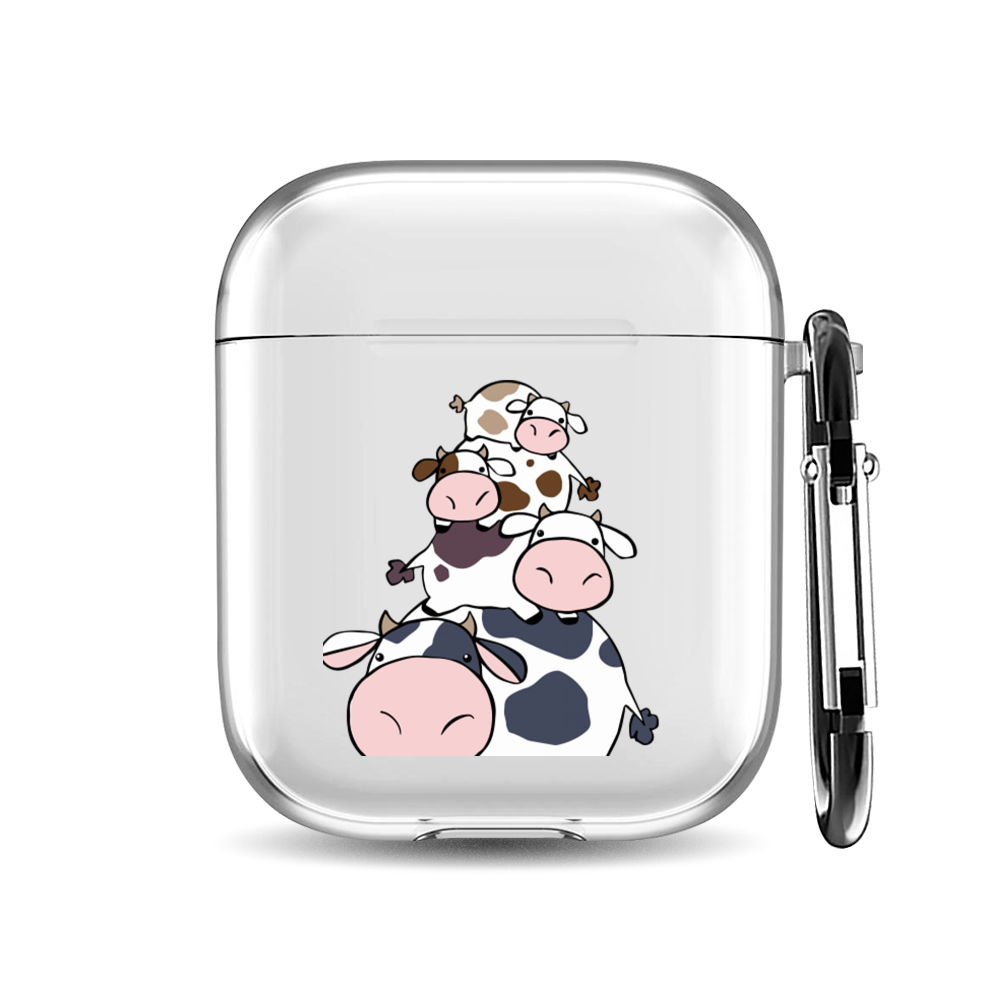 

Силиконовый чехол для наушников Airpods 1/2 "Happy cows", AIPC-410-9A-1