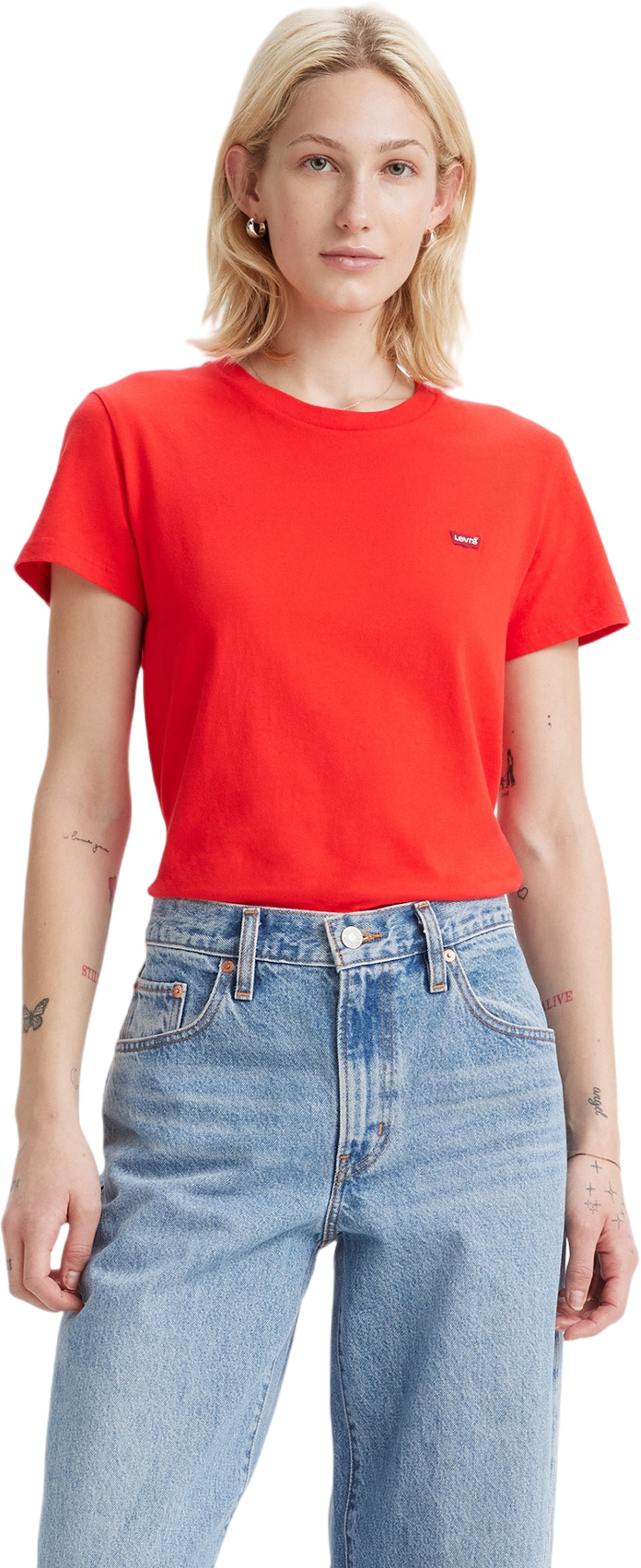 

Футболка женская LEVIS Women The Perfect Tee красная M, Красный, Women The Perfect Tee