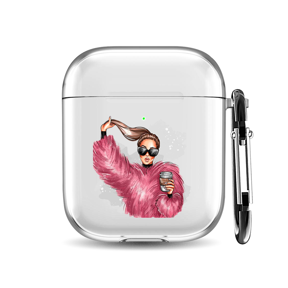 

Силиконовый чехол для наушников Airpods 1/2 "Positive in pink", AIPC-410-9A-1