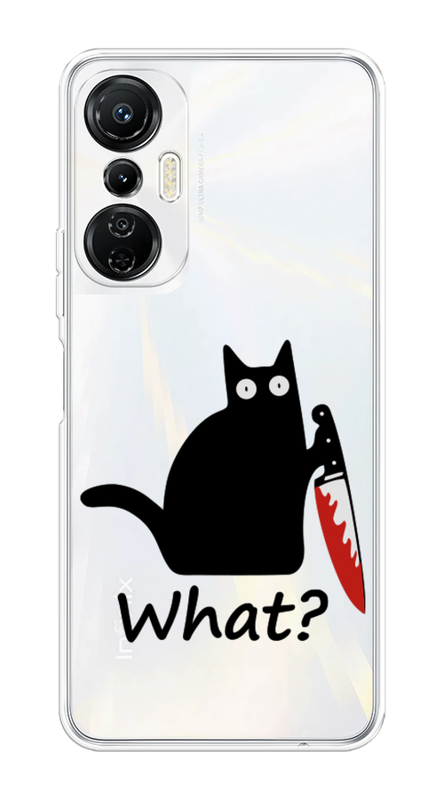 

Чехол на Infinix Hot 20S "Котик с ножом", Черный;красный, 3103650-6