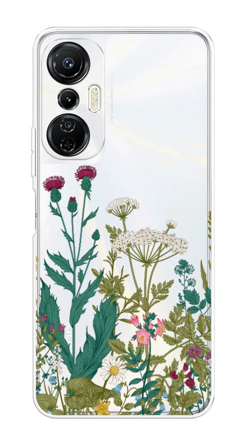 

Чехол на Infinix Hot 20S "Дикие полевые цветы", Зеленый;розовый;белый, 3103650-2