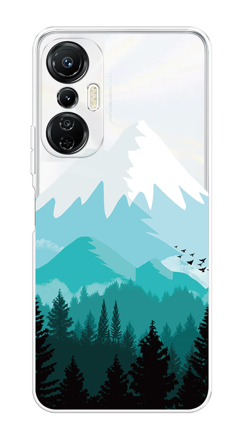 

Чехол на Infinix Hot 20S "Синяя снежная гора", Белый;голубой, 3103650-2