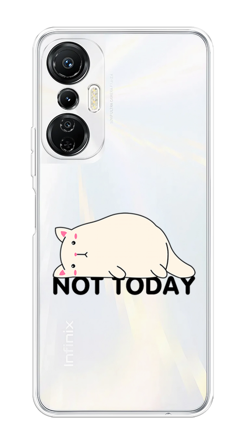 

Чехол на Infinix Hot 20S "Cat not today", Белый;розовый;черный, 3103650-1