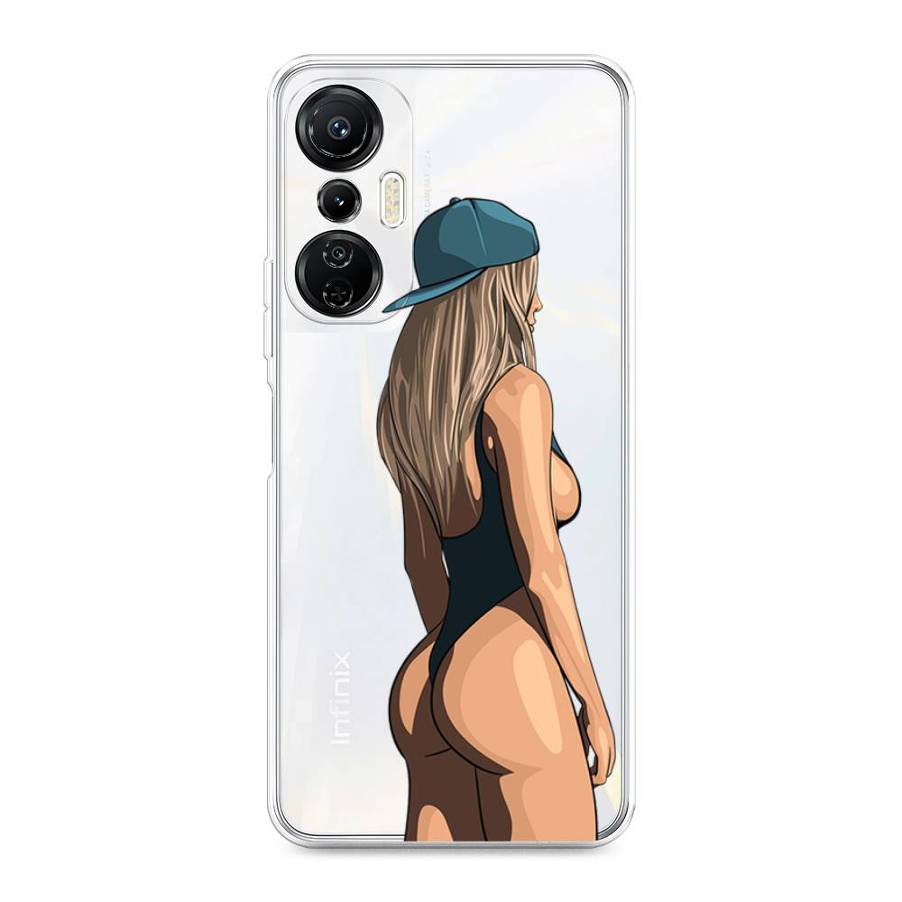 

Чехол на Infinix Hot 20S "Девушка в черном купальнике", Зеленый;бежевый;черный, 3103650-6