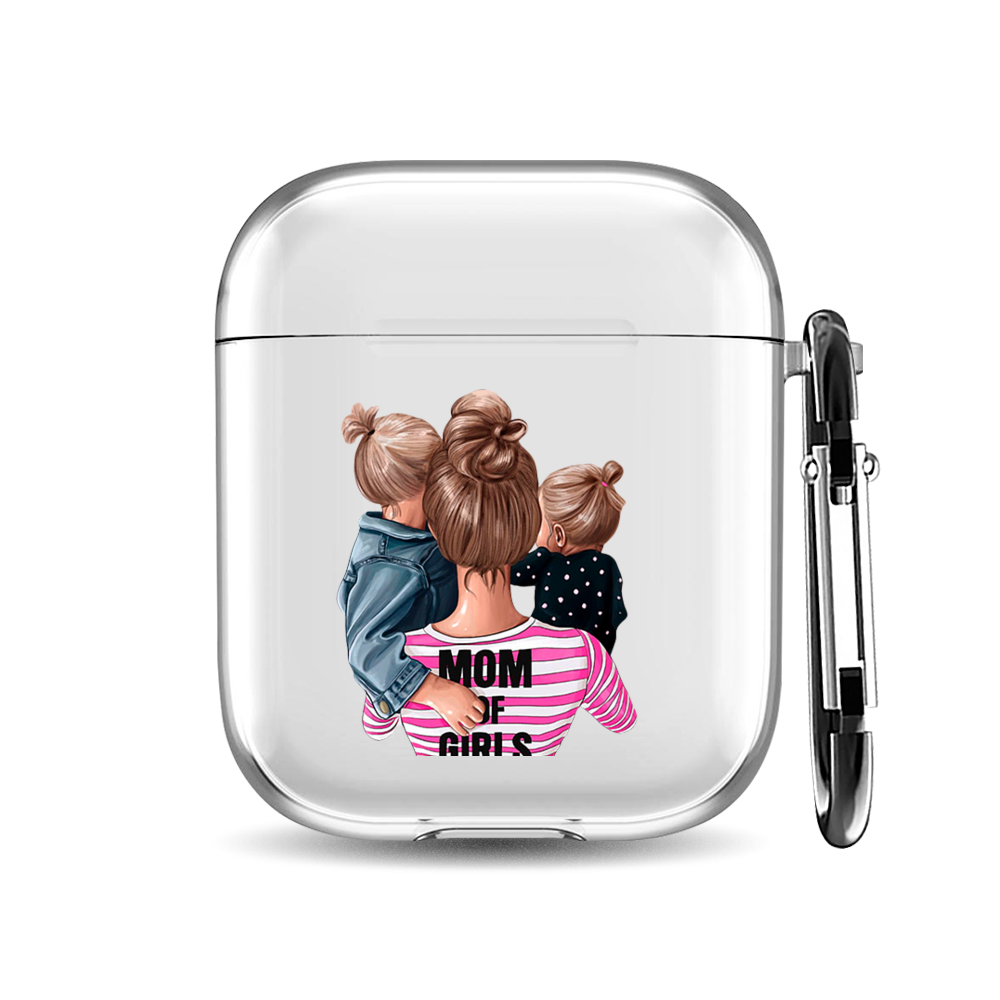 

Силиконовый чехол для наушников Airpods 1/2 "Mom of Girls", AIPC-410-9A-1