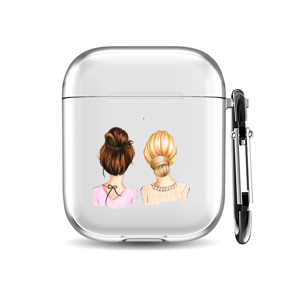 

Силиконовый чехол для наушников Airpods 1/2 "Best sisters ever", AIPC-410-9A-1