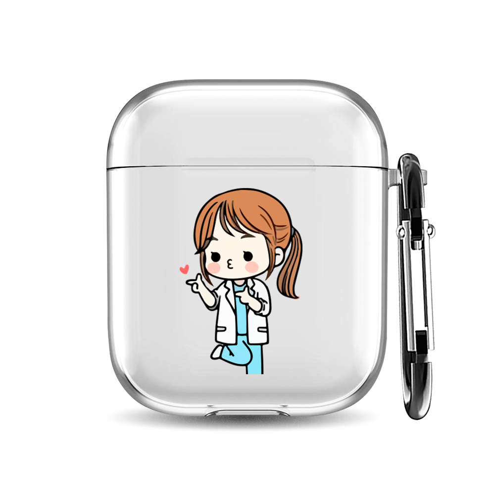 

Силиконовый чехол для наушников Airpods 1/2 "Song Hye Kyo heart", AIPC-410-9A-1