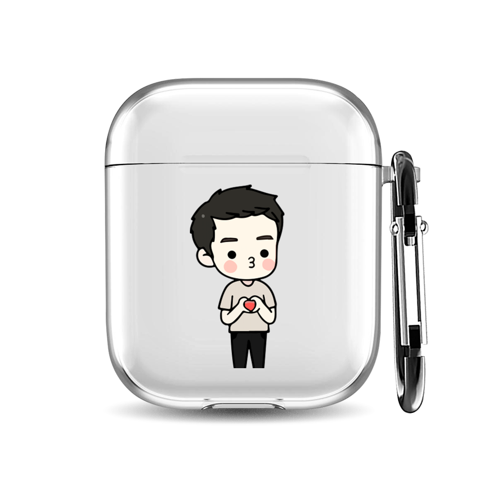 

Силиконовый чехол для наушников Airpods 1/2 "Song Joong Ki heart", AIPC-410-9A-1