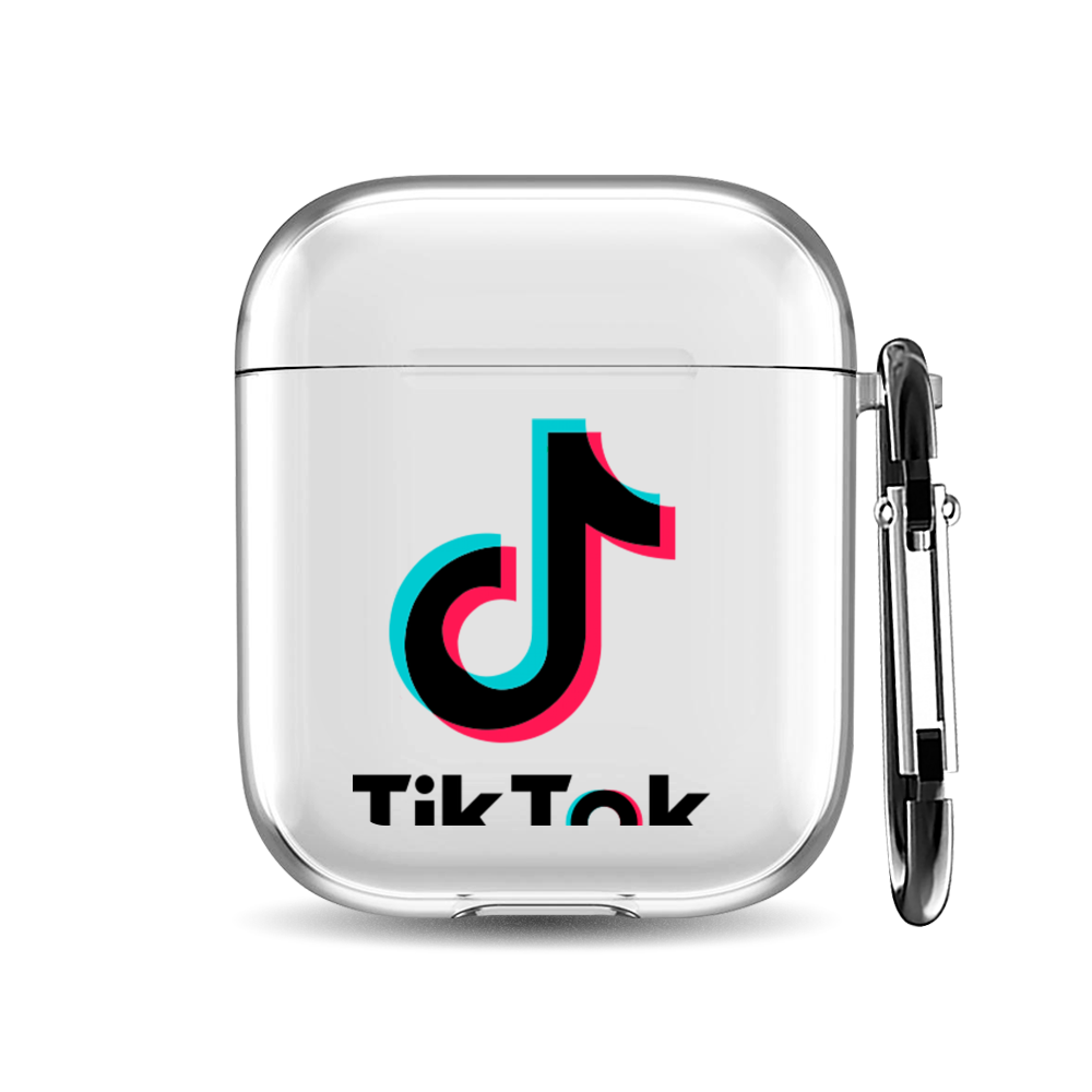 

Силиконовый чехол для наушников Airpods 1/2 "ТикТок черное лого", AIPC-410-9A-1
