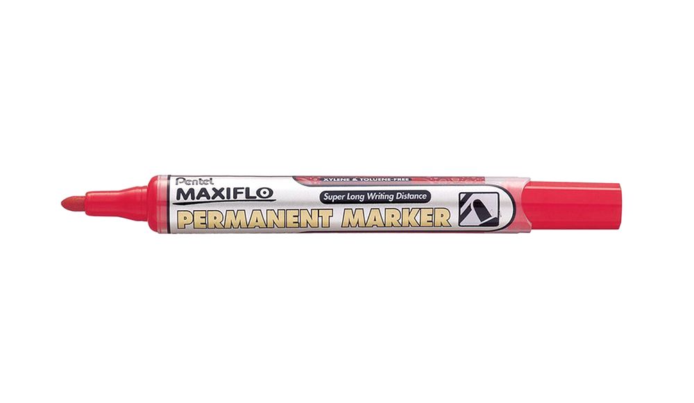 Маркер перманентный Pentel Maxiflo 4,5 мм, пулевидный, красный