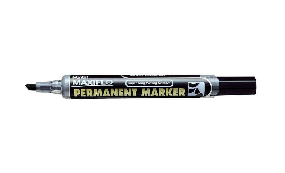 

Маркер перманентный Pentel Maxiflo 1,8-4,5 мм, скошенное перо, черный