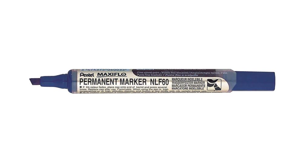 

Маркер перманентный Pentel Maxiflo 1,8-4,5 мм, скошенное перо, синий