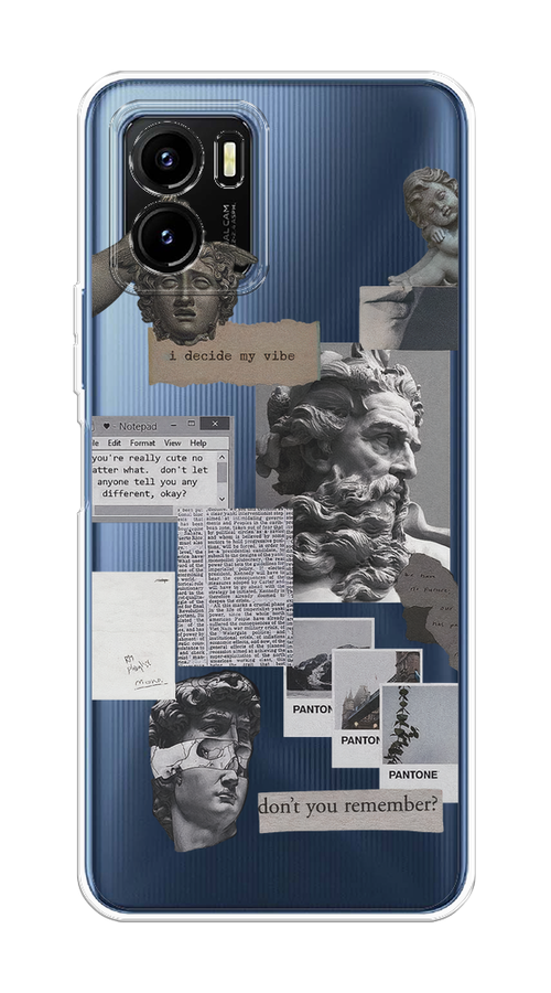 

Чехол на Vivo Y15s "Коллаж греческие скульптуры", Бежевый;серый, 265650-1