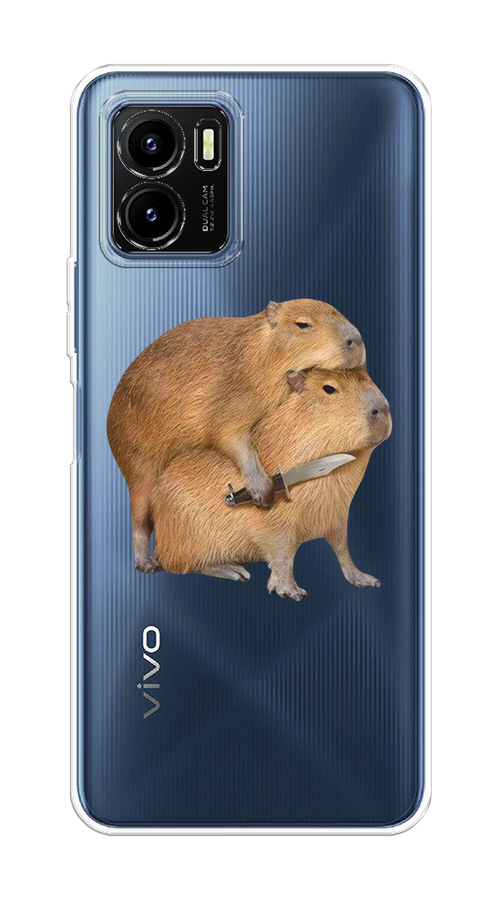 

Чехол на Vivo Y15s "Капибара с ножом", Бежевый, 265650-1