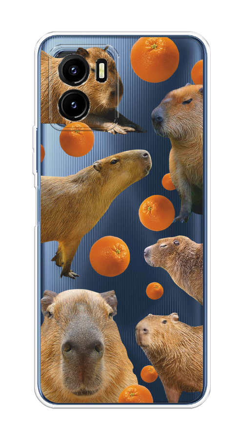 

Чехол на Vivo Y15s "Капибара и апельсины", Бежевый;оранжевый, 265650-1