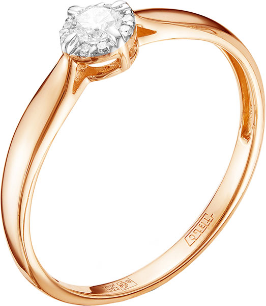 

Кольцо из красного золота с бриллиантом р.17.5 Vesna jewelry 1409-151-00-00, 1409-151-00-00