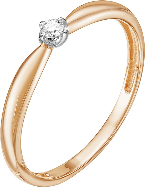 Кольцо из красного золота с бриллиантом р.17 Vesna jewelry 1054-151-00-00