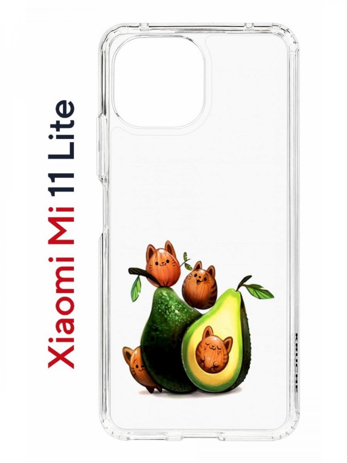 Чехол на Xiaomi Mi 11 Lite Kruche Print Авокотики,противоударный бампер,с защитой камеры