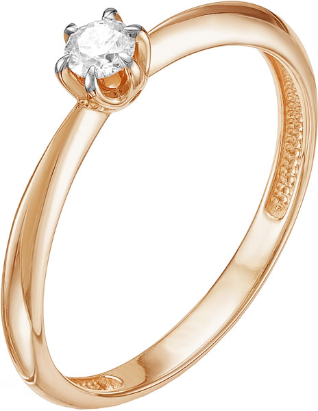 Кольцо из красного золота с бриллиантом р.18 Vesna jewelry 1041-151-00-00
