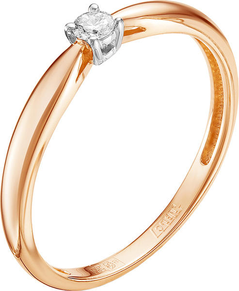 Кольцо из красного золота с бриллиантом р.17.5 Vesna jewelry 1038-151-00-00