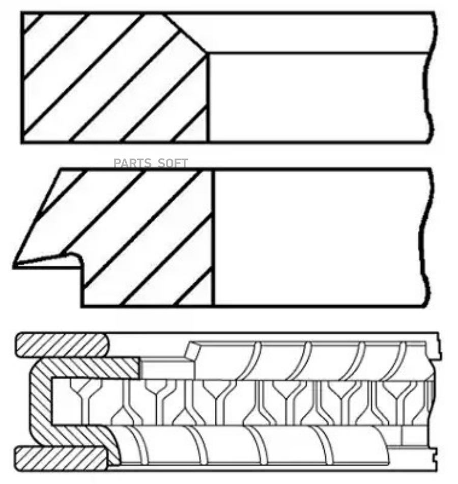 GOETZE '0870260000 Кольца dm.84.00 STD [1.5-1.75-3] [наборное кольцо] 1 ПОР. 1шт