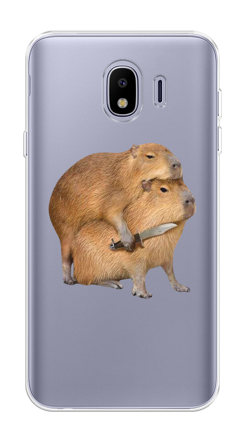 

Чехол на Samsung Galaxy J4 "Капибара с ножом", Бежевый, 26450-1