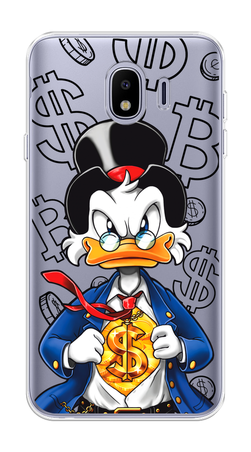 

Чехол на Samsung Galaxy J4 "Scrooge Goldman", Черный;белый;синий, 26450-1