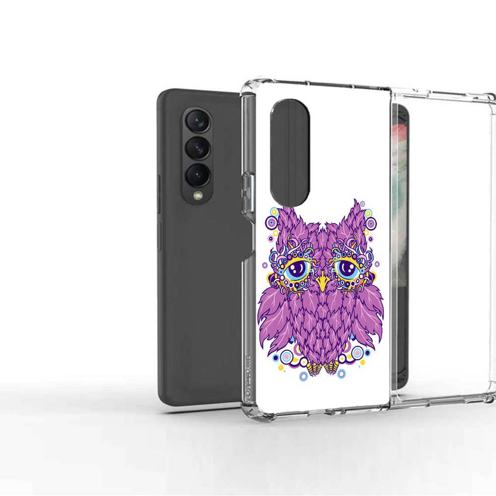 

Чехол MyPads Tocco для Samsung Galaxy Z Fold 3 Розовая сова, Прозрачный, Tocco