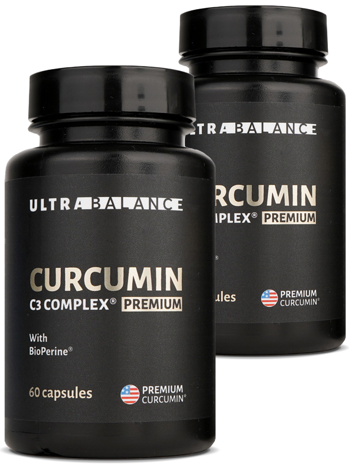 Купить 2PCS_CURCUMINC3_120CAP_RT, Набор куркумин с биоперином премиум витамины UltraBalance капсулы 60 шт 2 упаковки