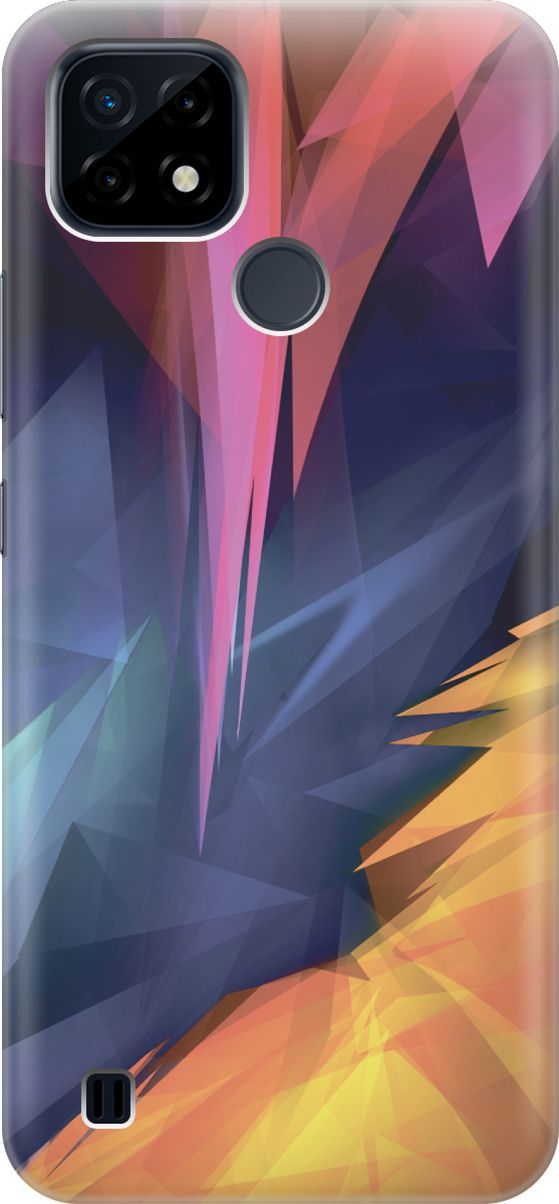 

Силиконовый чехол на realme C21 "Розовый, синий, желтый", Желтый;розовый, 6233
