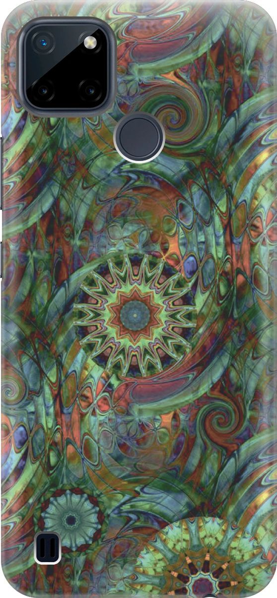 

Силиконовый чехол на Realme C21Y "Зеленый колейдоскоп", Зеленый;красный, 6360