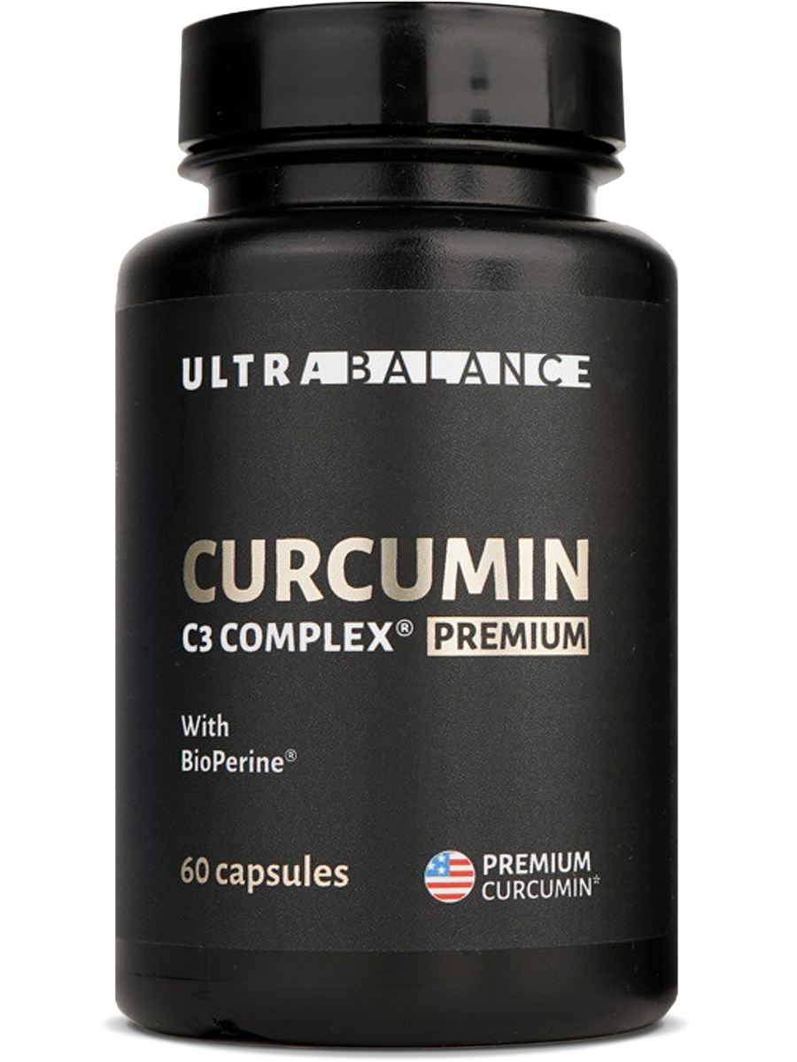 Купить CURCUMINC3_120CAP_RT, Куркумин с пиперином UltraBalance Curcumin Premium with bioperine капсулы 60 шт.