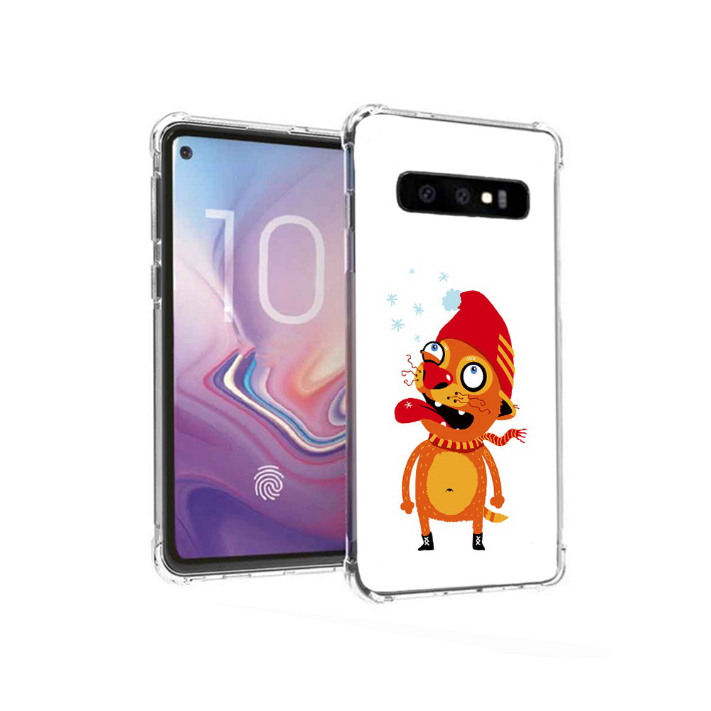 

Чехол MyPads Tocco для Samsung Galaxy S10 Зимний кот (PT125897.498.88), Прозрачный, Tocco