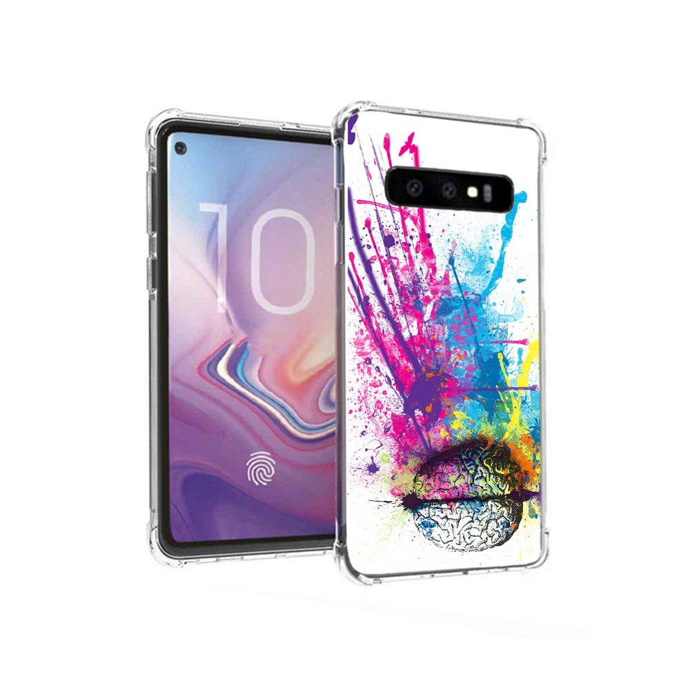 

Чехол MyPads Tocco для Samsung Galaxy S10 яркий красочный мозг (PT125897.498.710), Прозрачный, Tocco