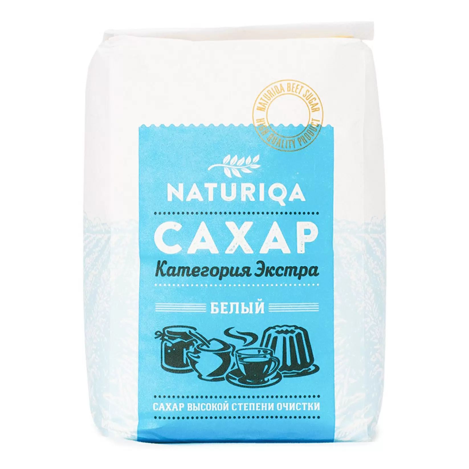 Сахар Naturiqa белый песок 1 кг